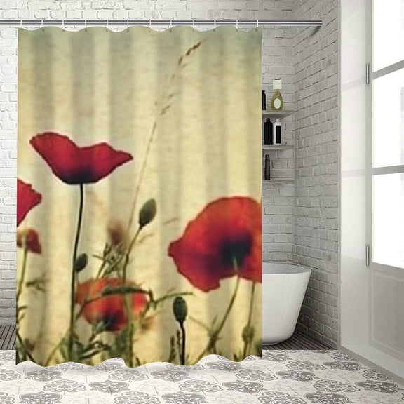 Autua bathroom shower curtain set with hook, high quality fabric, waterproof, bright HD print, easy to install, washable