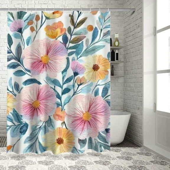 Autua bathroom shower curtain set with hook, high quality waterproof fabric, bright HD print, easy to install, bedroom living room bathroom
