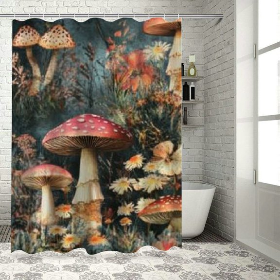 Autua shower curtain with hook, high quality waterproof bathroom decorative curtain, bright HD print, easy to install and maintain