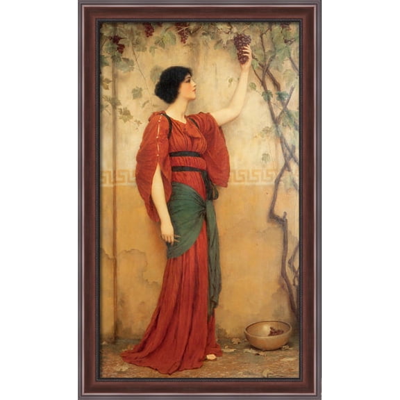 Autumn 24x40 Large Walnut Ornate Wood Framed Canvas Art by John William Godward