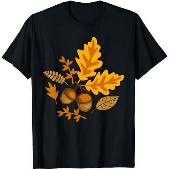 Autumn Acorn Leaves Fall Thanksgiving T-Shirt for Men Women
