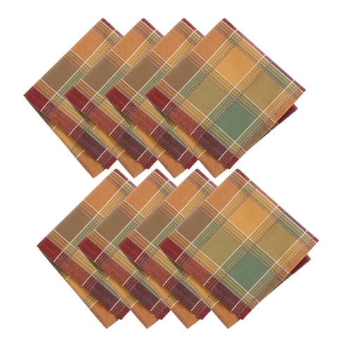 Autumn Acres Plaid Napkins, Set of 8
