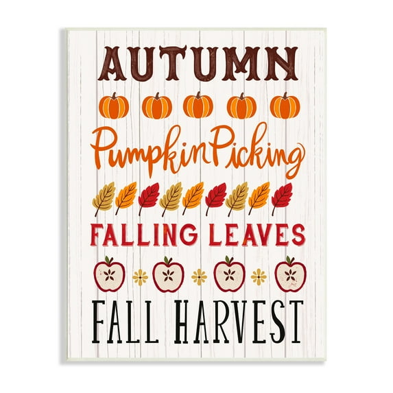 Autumn Activities List Rustic Pumpkins Apples Leaves Holiday Graphic Art Unframed Art Print Wall Art