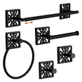 thumbnail image 1 of Autumn Alley 5 Pieces Matte Black Bathroom Accessories Set, Wall Mounted - Includes Expandable Towel Rack, Hand Towel Ring, Toilet Paper Holder, and 2 Towel Robe Hook for Bathroom Towel Holder Set, 1 of 8