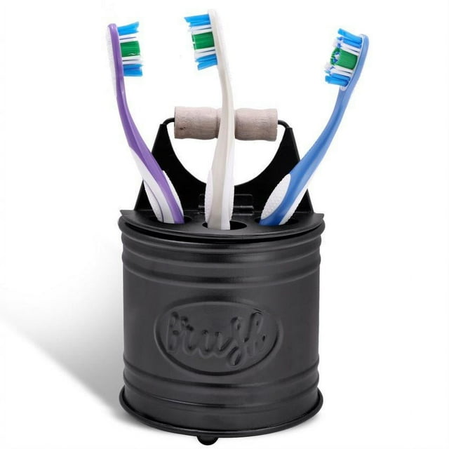 Autumn Alley Farmhouse Toothbrush Holder Black, Durable, Rust