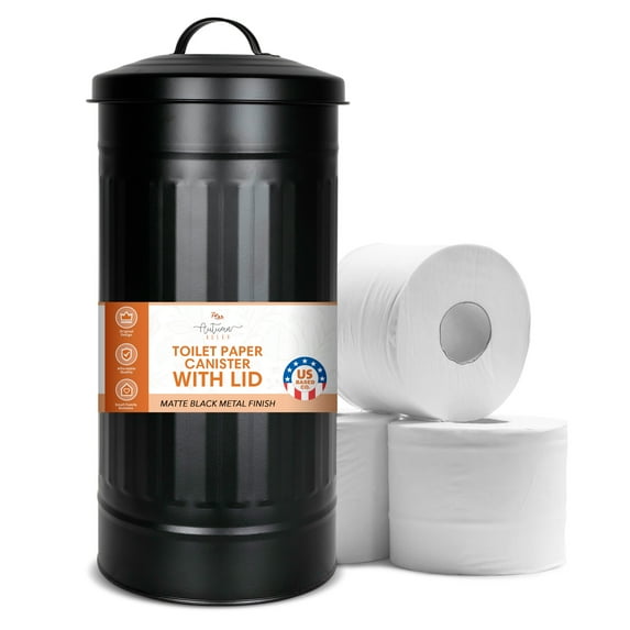 Autumn Alley Black Metal Farmhouse Toilet Paper Extra Roll Storage – Holds 3 Megarolls