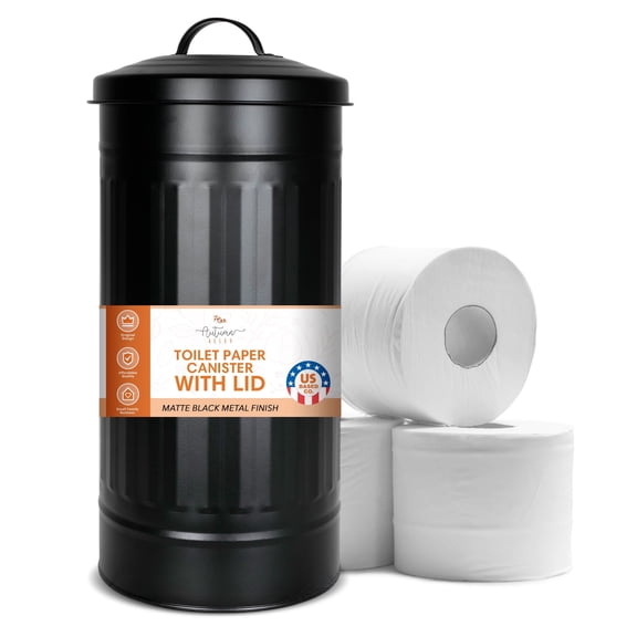 Autumn Alley Black Metal Farmhouse Toilet Paper Extra Roll Storage – Holds 3 Megarolls