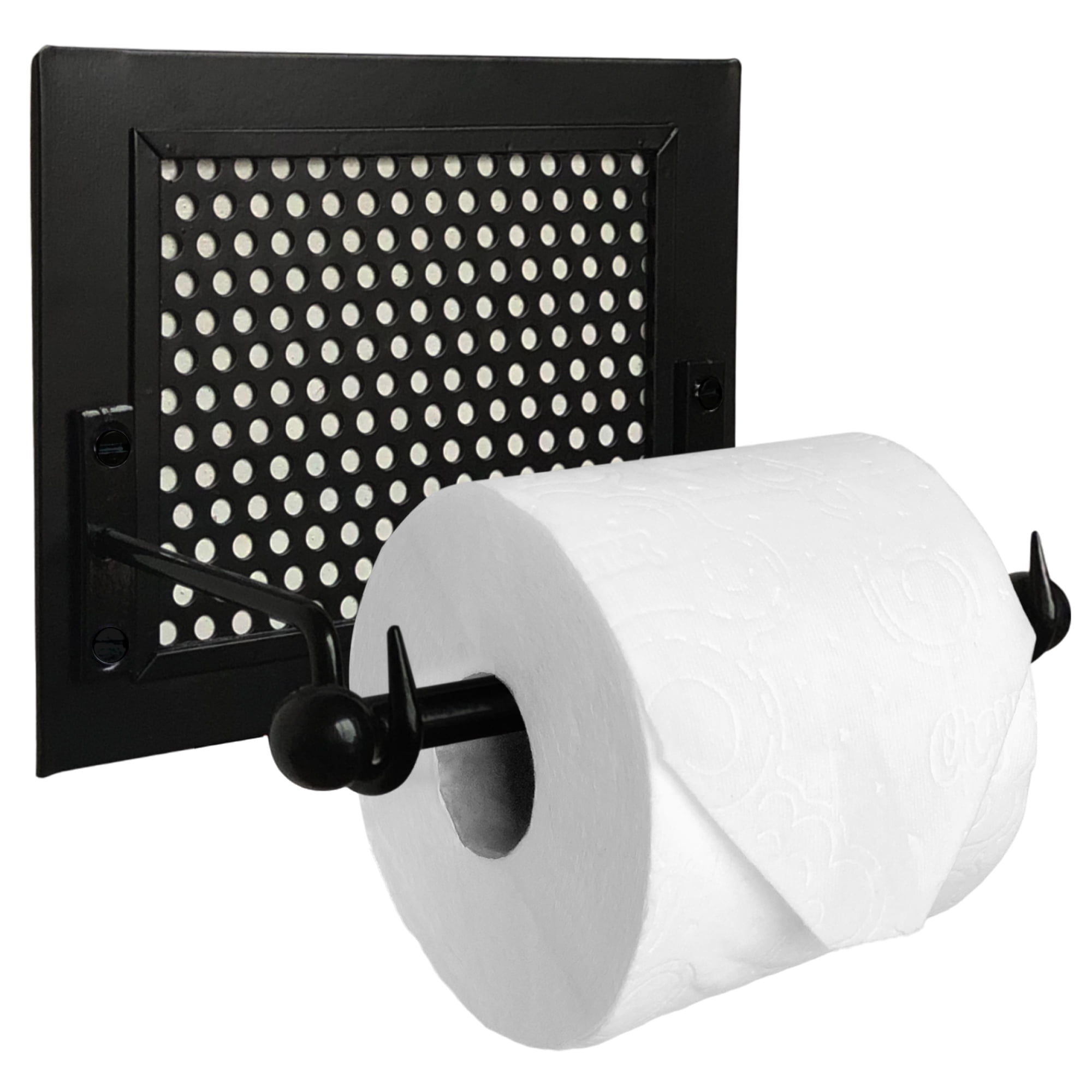 Black Metal Wall Mounted Rustic Toilet Paper Holder