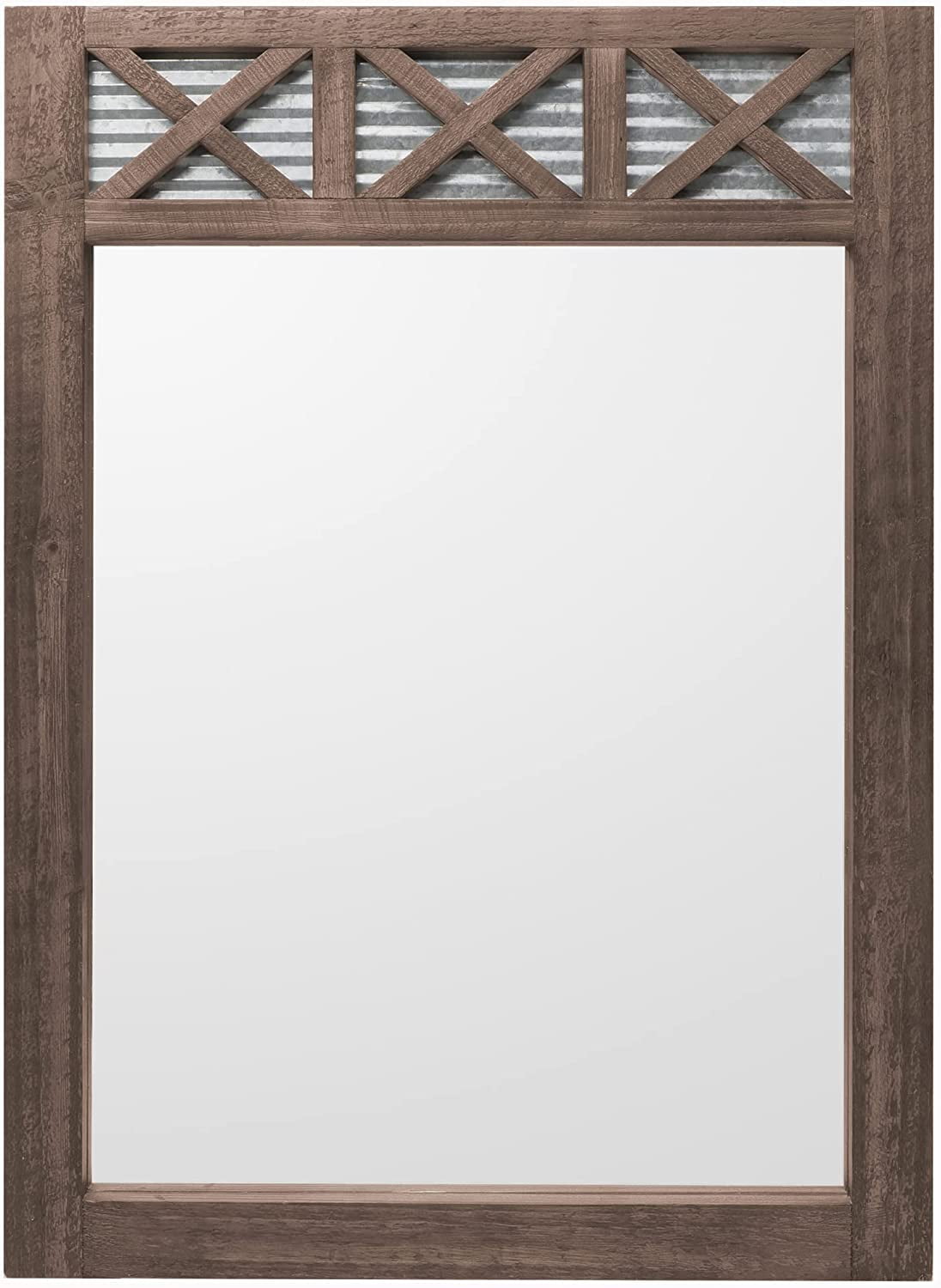 Autumn Alley Farmhouse Bathroom Mirror - Rustic Mirror - Vanity, Bathroom & Bedroom Mirror Wall - Small Size: 20" x 28", Brown