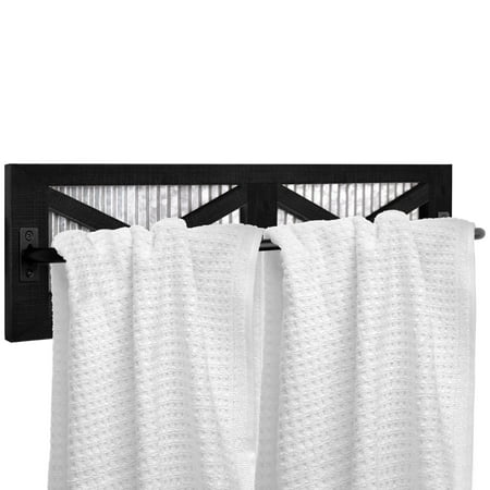 Autumn Alley Farmhouse Rustic Towel Rack Holder - Wood Towel Rack - Farmhouse Towel Holder for Rustic Bathroom and Farmhouse Kitchen Style D?cor - 24" Wall Mounted, Rustic Black