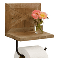 thumbnail image 1 of Autumn Alley Farmhouse Toilet Paper Holder with Shelf - Stunning Barn Wood Farmhouse Bathroom Decor for Wall – Expertly Inlaid Wood with Matte Black Bar for Rustic Bathroom D?cor, 1 of 8