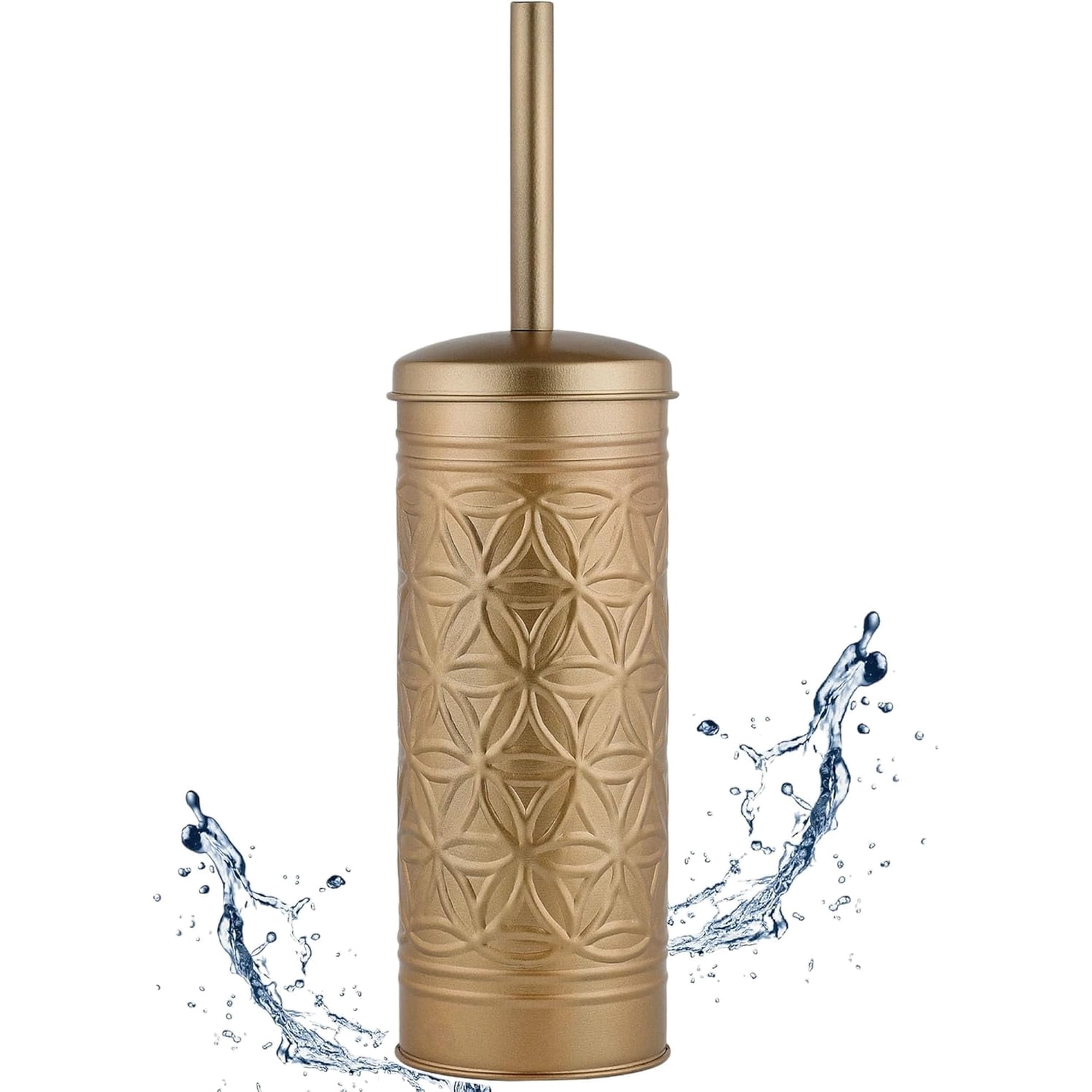 Autumn Alley Gold Toilet Brush and Holder Bathroom Accessories, Bathroom Toilet Brush for Modern Bathroom Decor, Standing Farmhouse Toilet Bowl Brush wiush with Holder, Bathroom Decor Sets