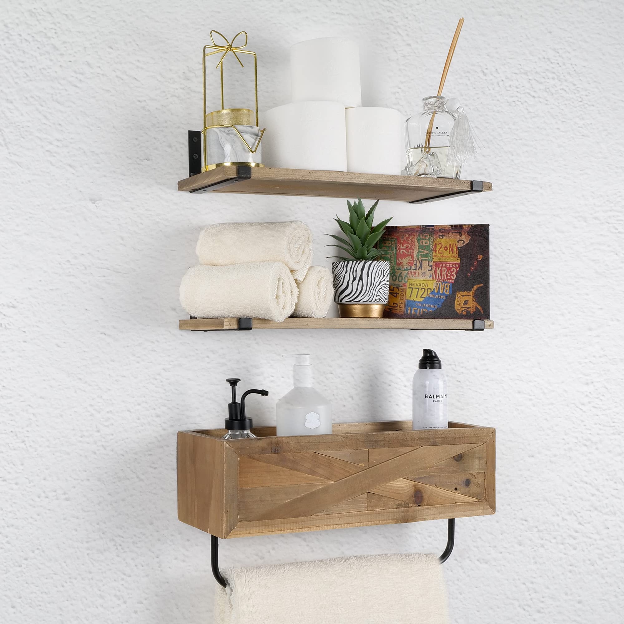 Autumn Alley Rustic Farmhouse Bathroom Shelves Wall Mounted