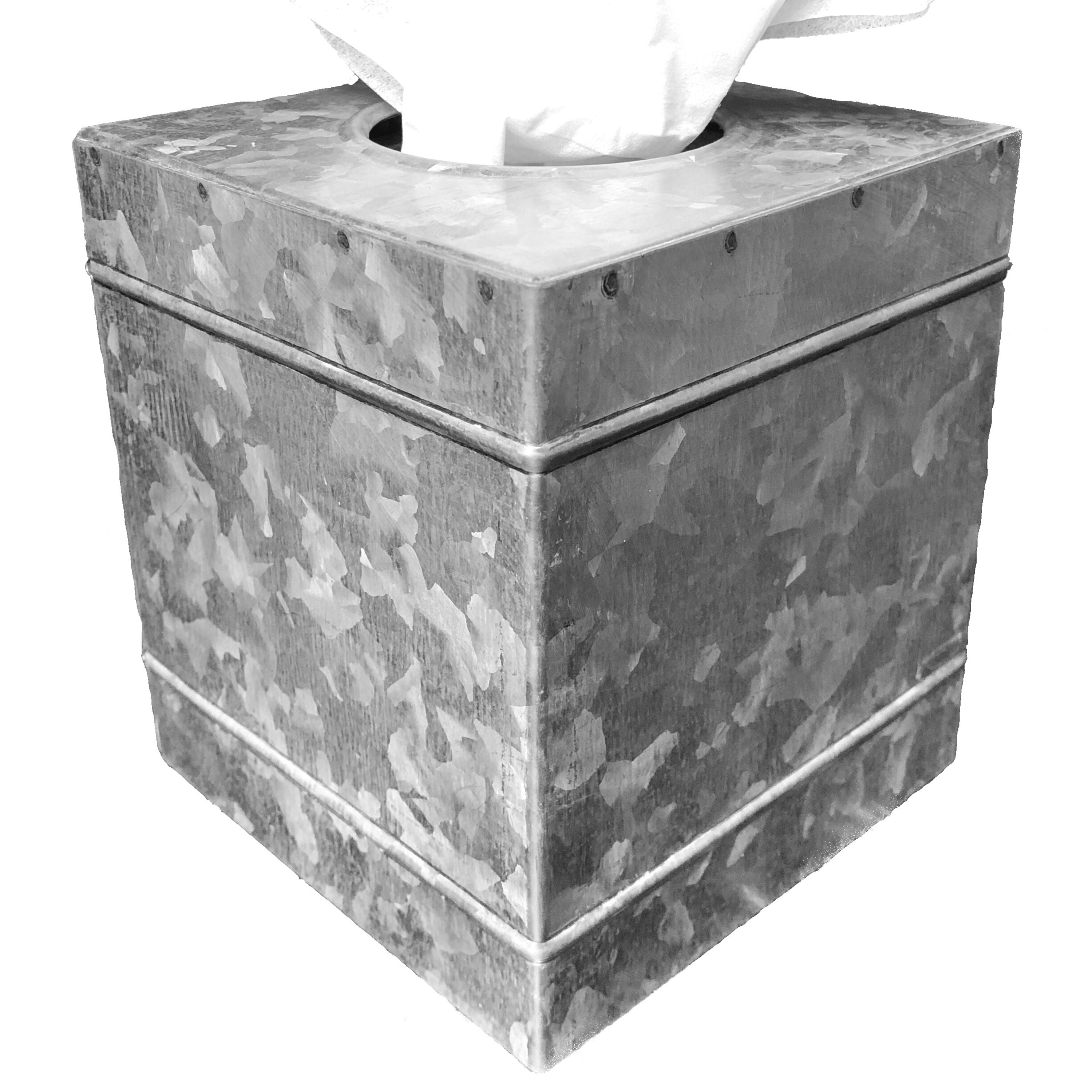Autumn Alley Rustic Galvanized Square Tissue Box Cover Farmhouse