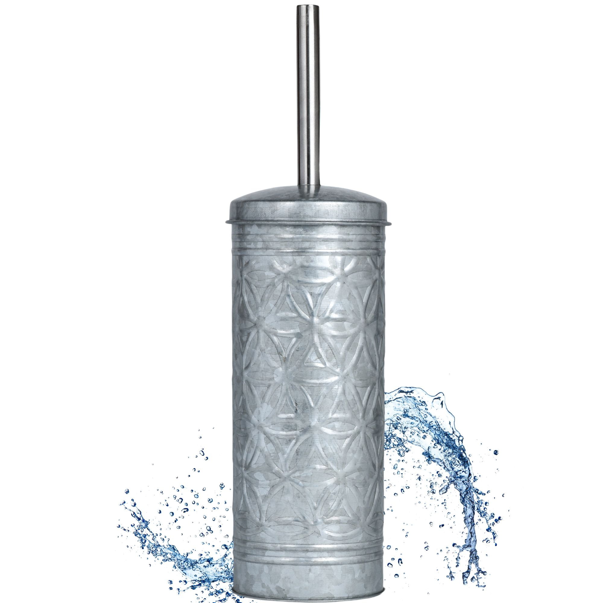 Galvanized Rustic Farmhouse Toilet Brush and Holder Set