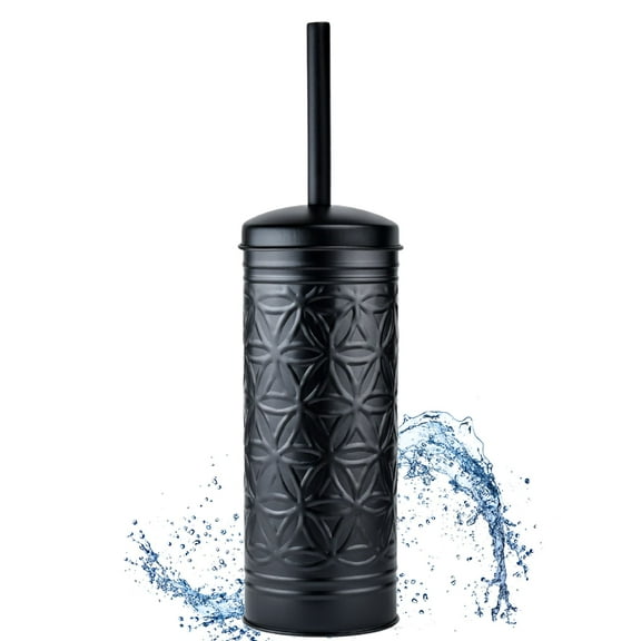 Autumn Alley Toilet Bowl Brush and Holder Bathroom Accessories, Bathroom Toilet Brush for Modern Farmhouse Bathroom Decor, Standing Rustic Toilet Bowl Brush with Holder, Bathroom Decor Sets, Black