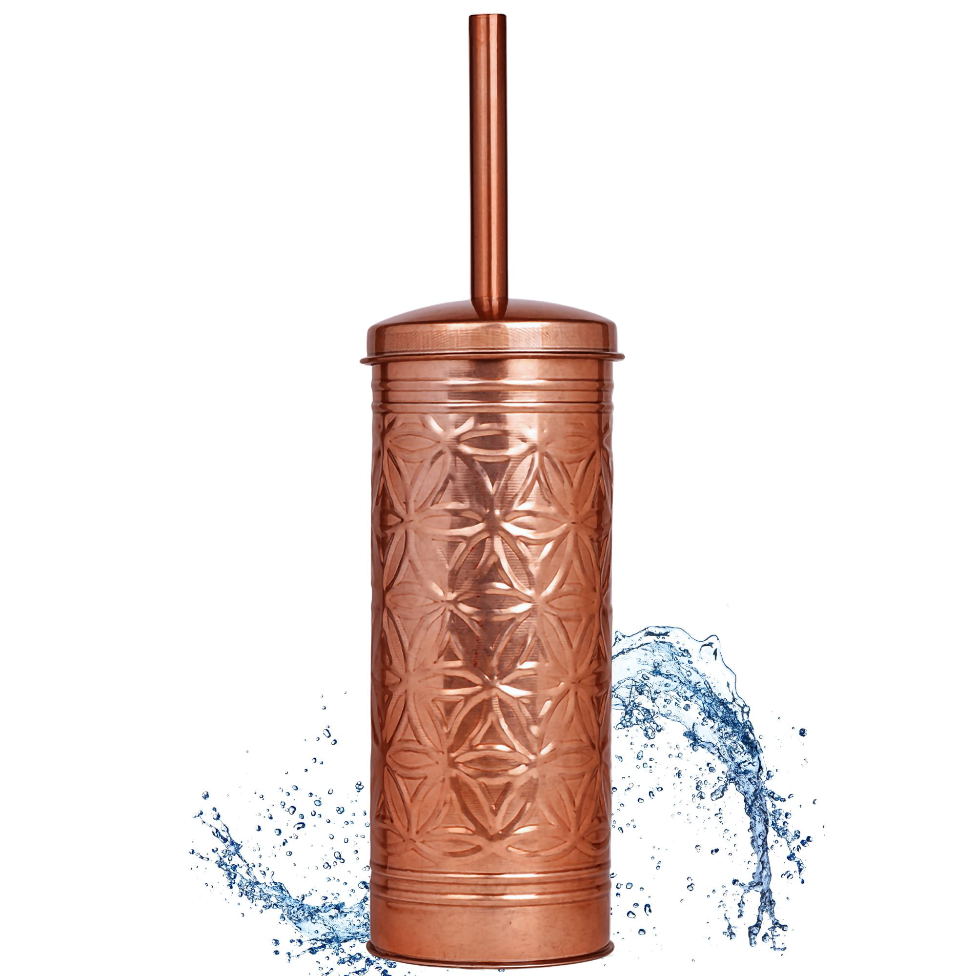 Copper Finish Rustic Farmhouse Toilet Brush and Holder Set
