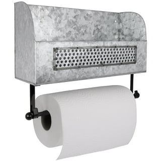 Chef Craft Paper Towel Roll Holder - Durable Plastic Wall Mount Design with  Screws