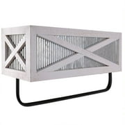 Autumn Alley White Barn Door Farmhouse Towel Rack with Shelf – Galvanized Metal Accent