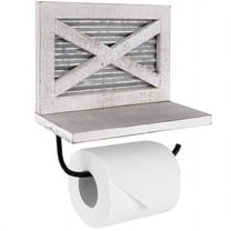 Autumn Alley White Barn Door Rustic Farmhouse Toilet Paper Holder with Phone Holder Shelf - Farmhouse Bathroom Accessories