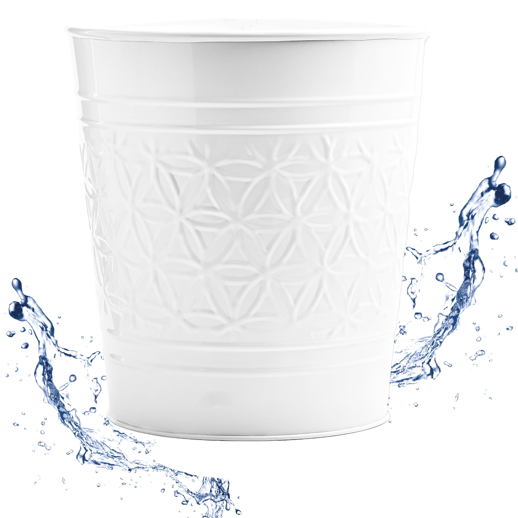 Autumn Alley White Bathroom Trash Can, Round Open-Top Bathroom Trash ...