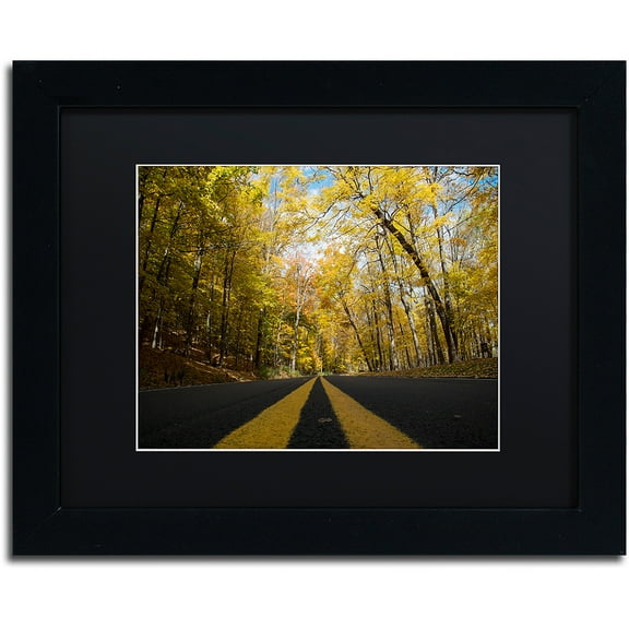 "Autumn Along the Valley Parkway" Canvas Art by Kurt Shaffer, Black Matte, Black Frame