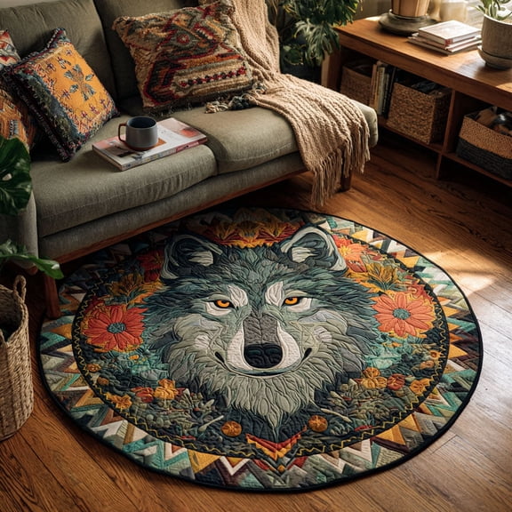 Autumn Alpha 3D All Over Printed Quilted Round Mat BTO11091263