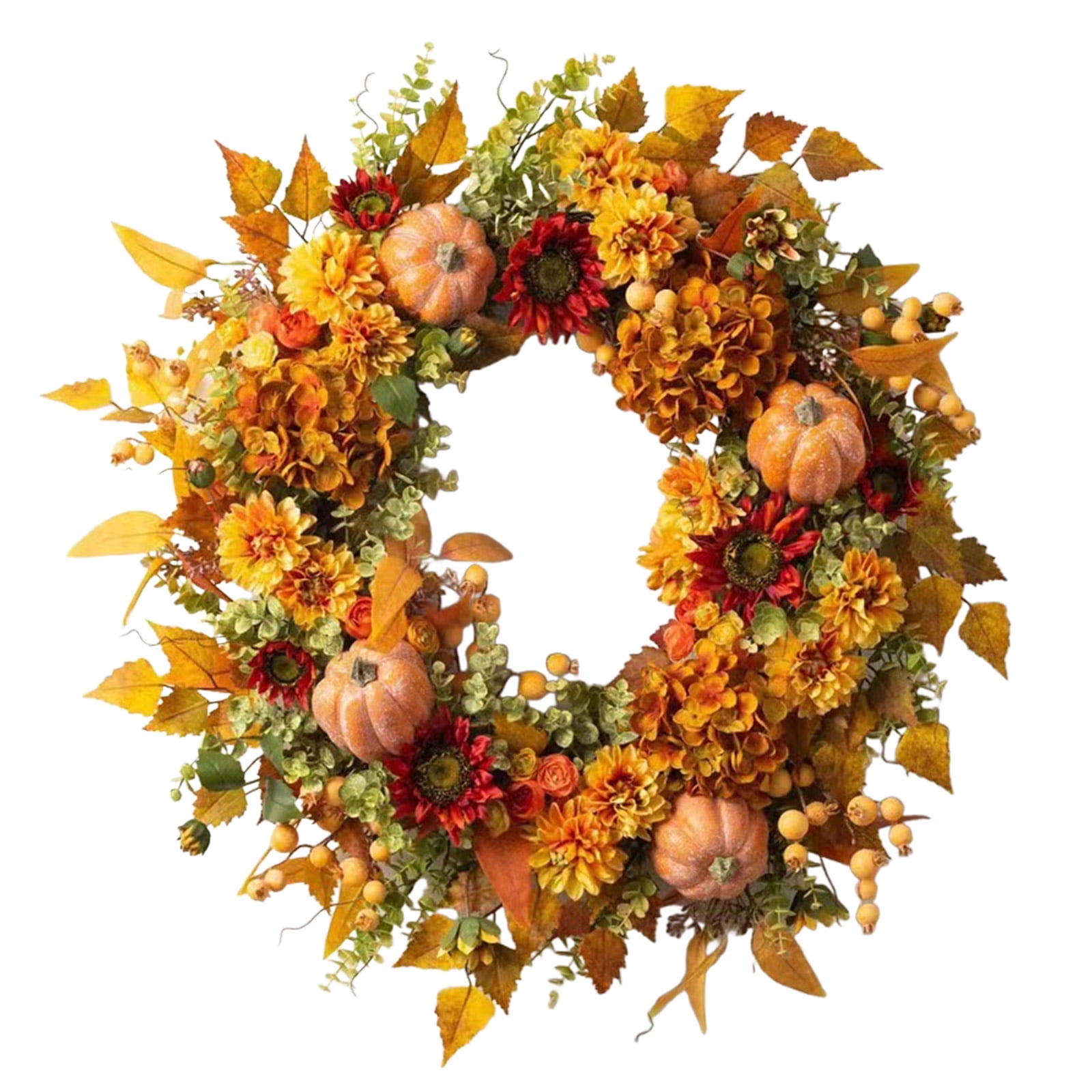Autumn Amaryllis Pumkins Fall Wreaths for Front Door Artificial Door ...