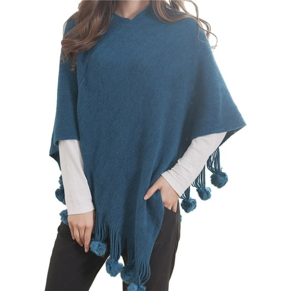 Autumn And Winter Cape Cape Fringe Horn Buckle Solid Color Irregular Double Fringe Cape Cape Warm And Thick Women's Scarfs Winter Hat Knit Women's Scarves Wraps Scrim Scarf Scarf Women Lightweight