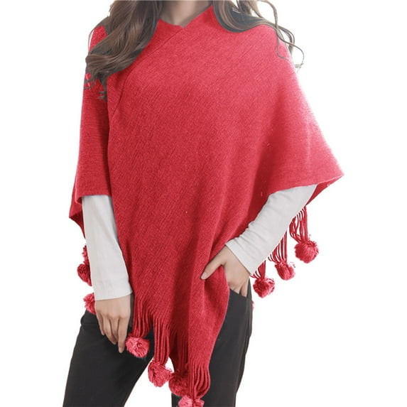 Autumn And Winter Cape Cape Fringe Horn Buckle Solid Color Irregular Double Fringe Cape Cape Warm And Thick Women's Scarfs Winter Hat Knit Women's Scarves Wraps Scrim Scarf Scarf Women Lightweight