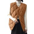 Autumn And Winter Cotton Jacket Women's Short Vest Diamond Plaid Cotton