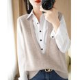 Autumn And Winter Knitted Pullover Vest Loose Big VNeck Fashion All
