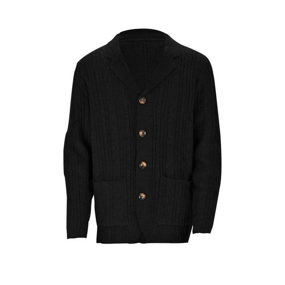 Autumn And Winter Men's Knitted Cardigan Fashion Casual Long Sleeve Lapel Pocket Flower