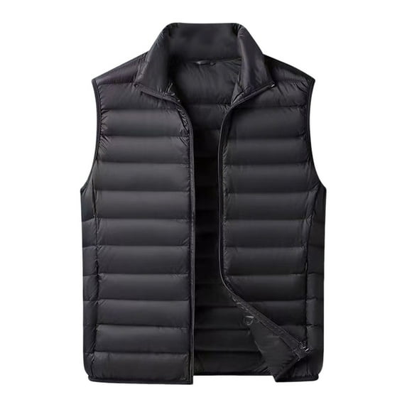 Autumn And Winter Men's Light Down Vest Slim Solid Color Collar Sleeveless Jacket Horse Jacket