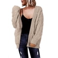 thumbnail image 1 of Autumn And Winter New Border Women's Sweater From Europe And America Women's Loose Solid Color Mid Length Rope Knitted Cardigan Coat, 1 of 5