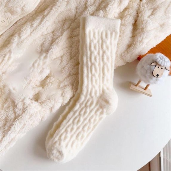 Autumn And Winter New Padded Socks Women's Mid-calf Socks Warm Velvet Thickened Warm Sleep Socks Floor Cold Thick Socks