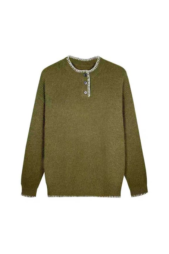 Autumn And Winter New Trend Simp Le Atmosphere Pullover Mixed Yarn Sweater Knit Sweater