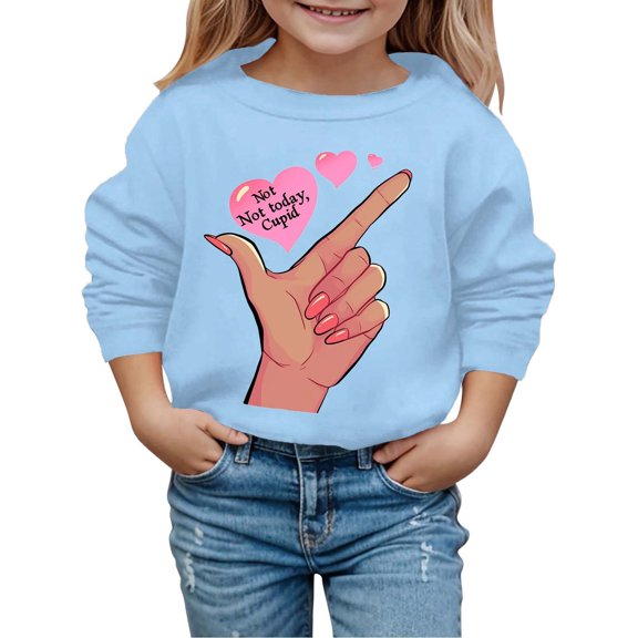 Autumn And Winter New Valentine's Day Fashionable And Cute Finger Print Children's Hooded Sweatshirt