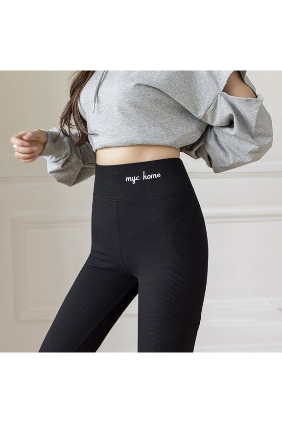 Autumn And Winter Plus Velvet Padded Outer Wear High Waist Pants 1773656643096489