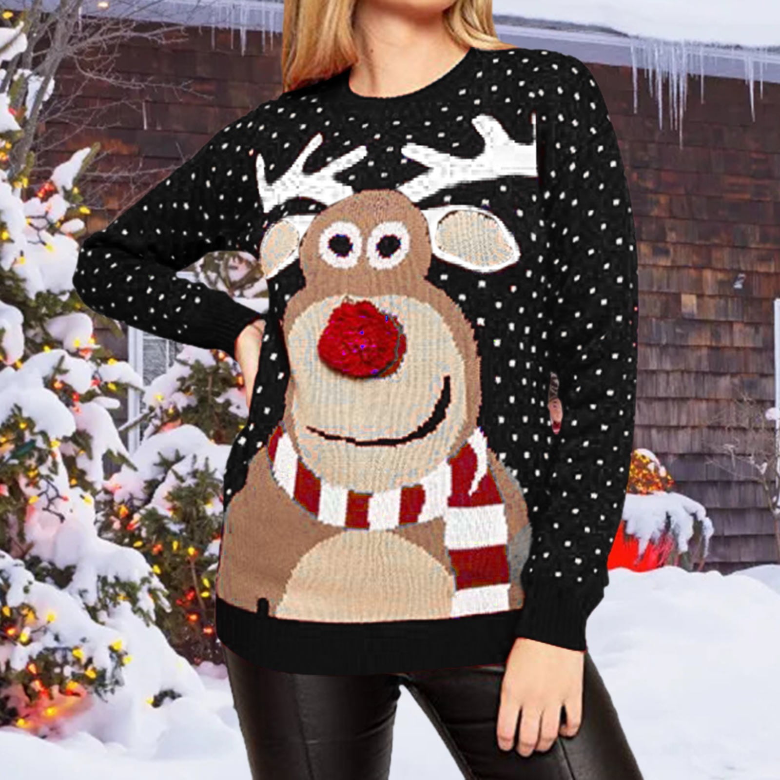 Deer sweater womens hotsell