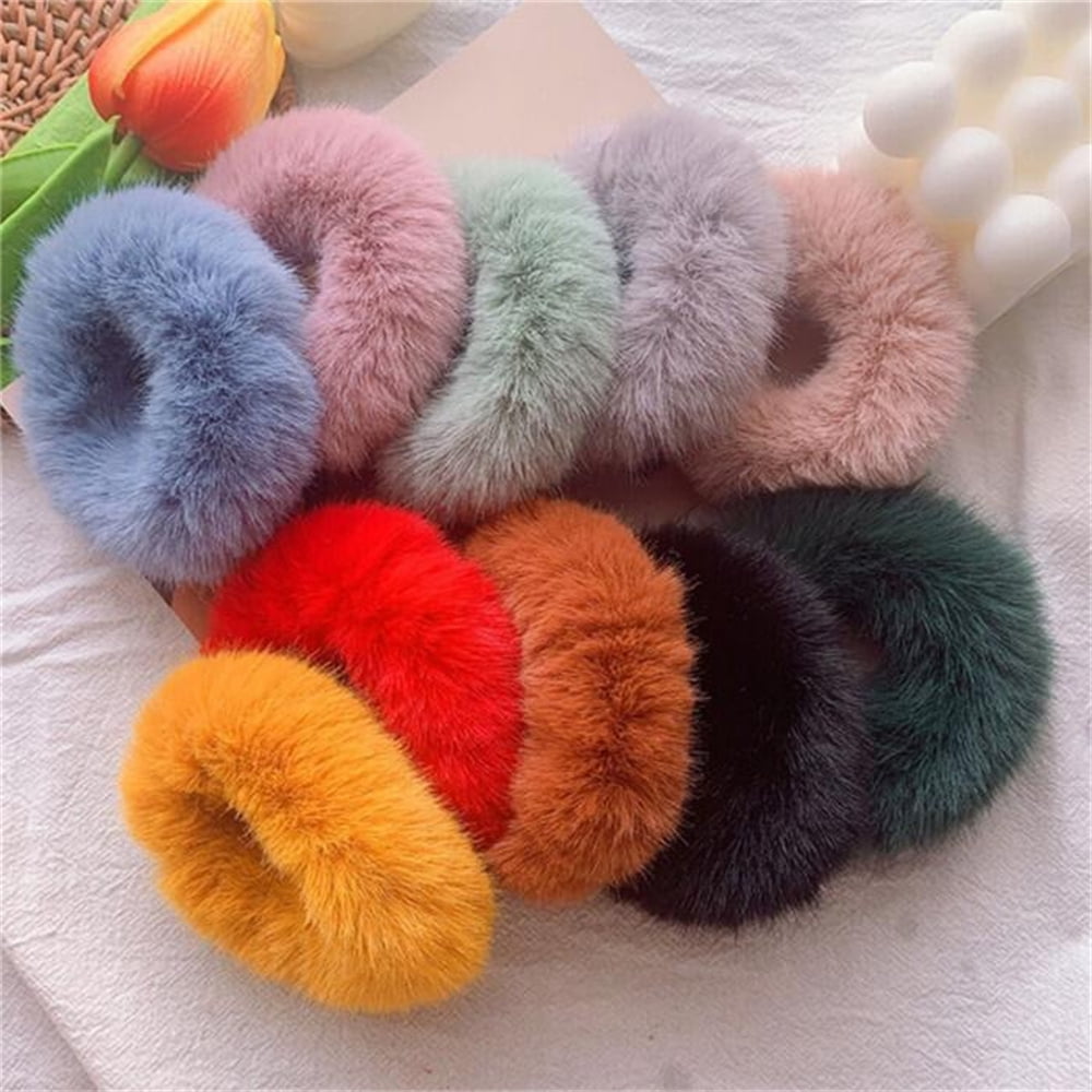 Autumn And Winter Simple Plush Hair Ring Imitation Mink Hair Rubber Tendon Tie Head South Korea