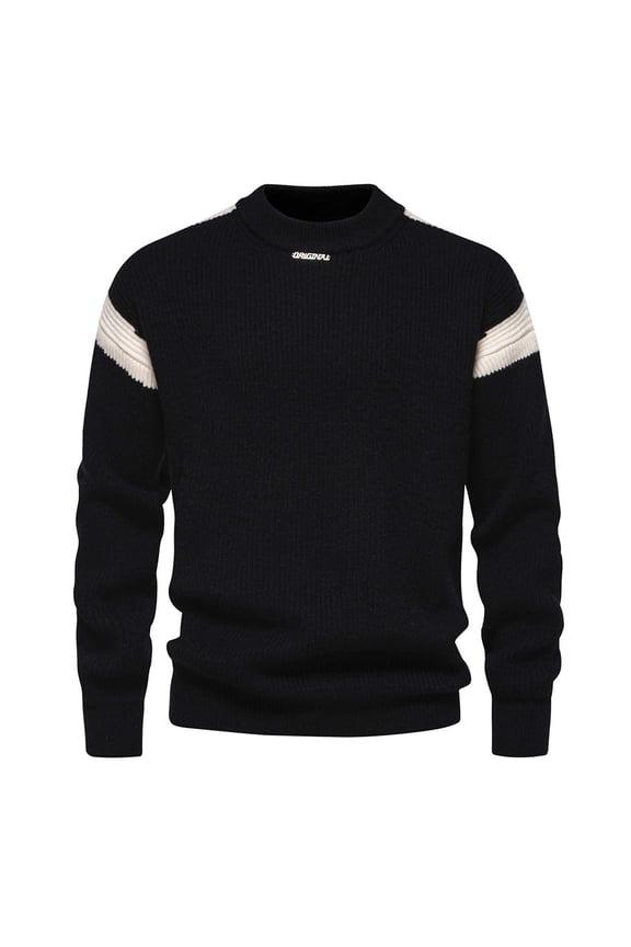 Autumn And Winter Trends Patchwork Men's Pullover Sweater Casual Base Knitwear Comfortable Everything