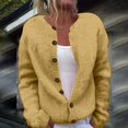 thumbnail image 1 of Autumn And Winter Warm Sweater, Imitation Knitted Cardigan Long Sleeved Sweater Coat, Yellow 3XL, Size XXXL-XXXXXL, 1 of 3