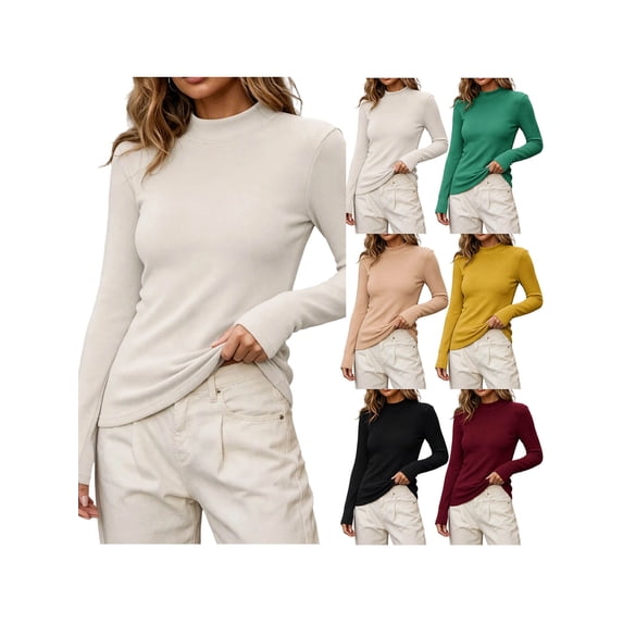 Autumn And Winter Women's High Neck Autumn Clothes With No Trace, Solid ...