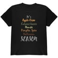 thumbnail image 1 of Autumn Apple Pumpkin Leaves Hoodie Season Youth T Shirt Black YMD, 1 of 1
