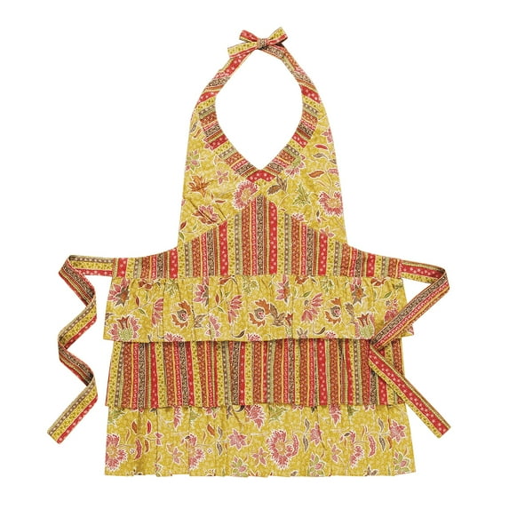 Autumn Floral Flowers Rustic Vintage Design Cotton Adult Kitchen Apron