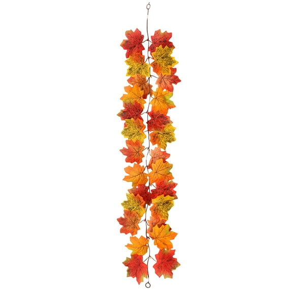 Autumn Artificial Maple Vines Garland Fake Vine with Silk Fall Leaves Faux Hanging Plants Greenery Decoration for Bedroom Home Wall Party Arch Apartment Room Decor