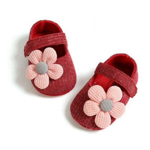 Autumn Baby Girl Toddler Clasp Shoes Anti-Slip Casual Walking Shoes Flower Sneakers Soft Soled First Walkers,0-18 Month