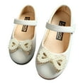 thumbnail image 1 of Autumn Baby Girls Anti-Slip Soft Sole Casual PU Walking Shoes Toddlers Pearl Bow Design Princess Flats Shoes, 1 of 3