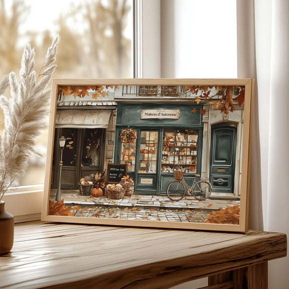 Autumn Bakery Poster Horizontal Cafe Wall Art Rustic French Patisserie Print Poster Sage Green Print Poster Olive Green Vintage Art Fall Poster Print Poster, Size 8x12 UNFFRAMED F03.1.6l1654